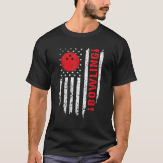 American Flag Bowling Bowler Design for Bowling Te T-Shirt