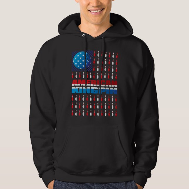 American Flag Bowling Kingpin Bowling  For Men You Hoodie (Vorderseite)
