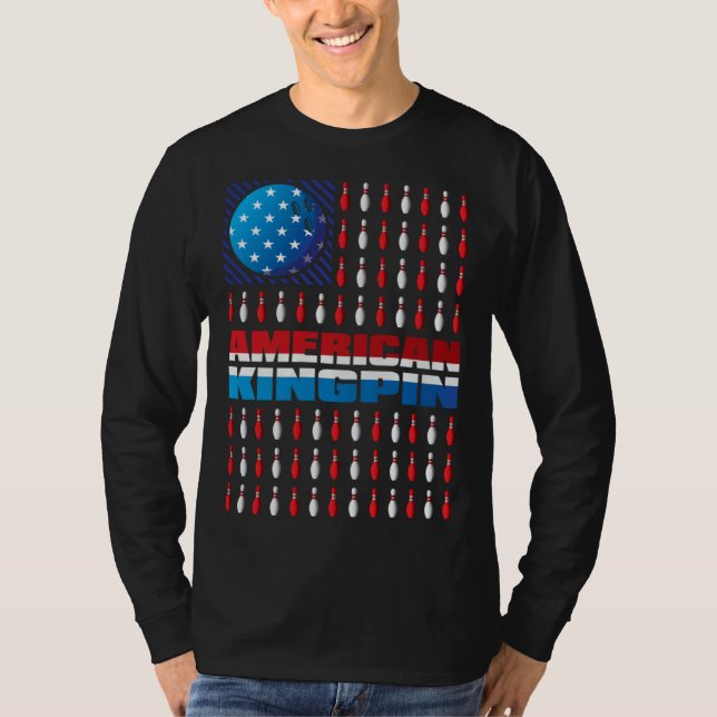 American Flag Bowling Kingpin Bowling  For Men You T-Shirt (Vorderseite)