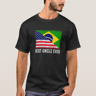 American Flag & Brasilien Flag Best Uncle Ever Fam T-Shirt