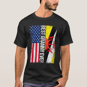 American Flag Brunei Flag Beste Granny Ever Famili T-Shirt