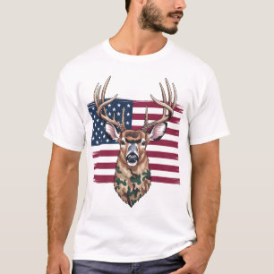 American Flag Buck Shirt   Patriotisches JagdT-Shi