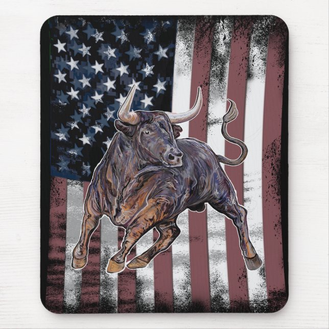 American Flag Bull Mousepad (Vorne)
