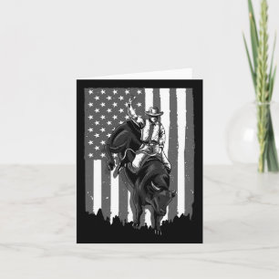 American Flag Bull Riding Cowboy 4. Juli Patri Karte