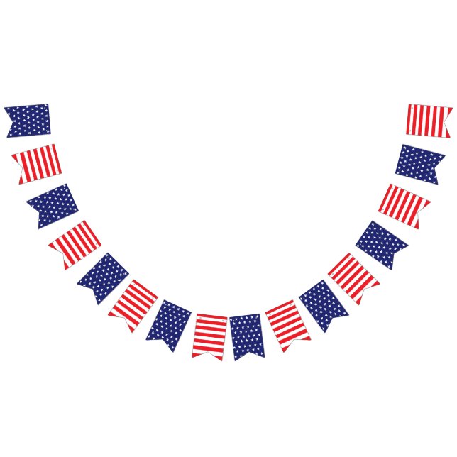American Flag Bunting Banner Red White and Blue (Alle)