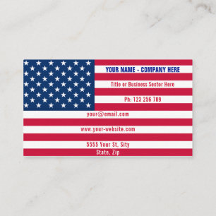 American Flag Business Card USA Beruflich Visitenkarte