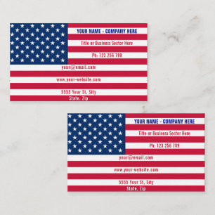 American Flag Business Card USA - Patriotic Design Visitenkarte