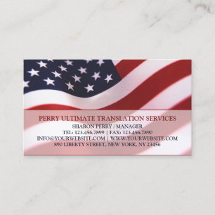 American Flag Business Card Visitenkarte