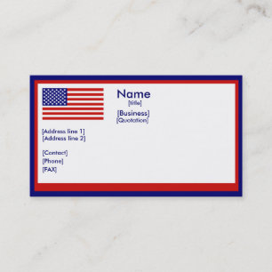 American Flag Business Card Visitenkarte