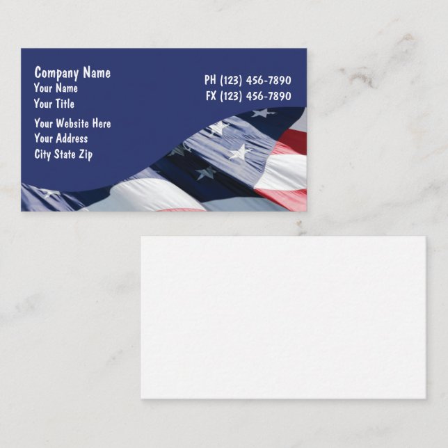 American Flag Business Cards Visitenkarte (Vorne/Hinten)