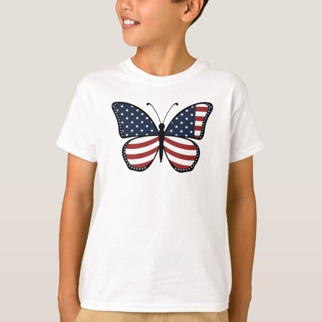 American Flag Butterfly Design-62615 T-Shirt (Vorderseite)