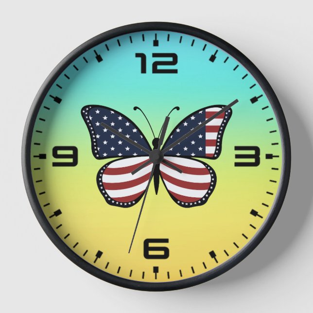 American Flag Butterfly Design-62615 Uhr (Vorderseite)