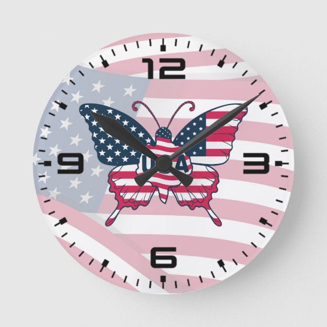 American Flag Butterfly Design-62616 Uhr (Vorderseite)