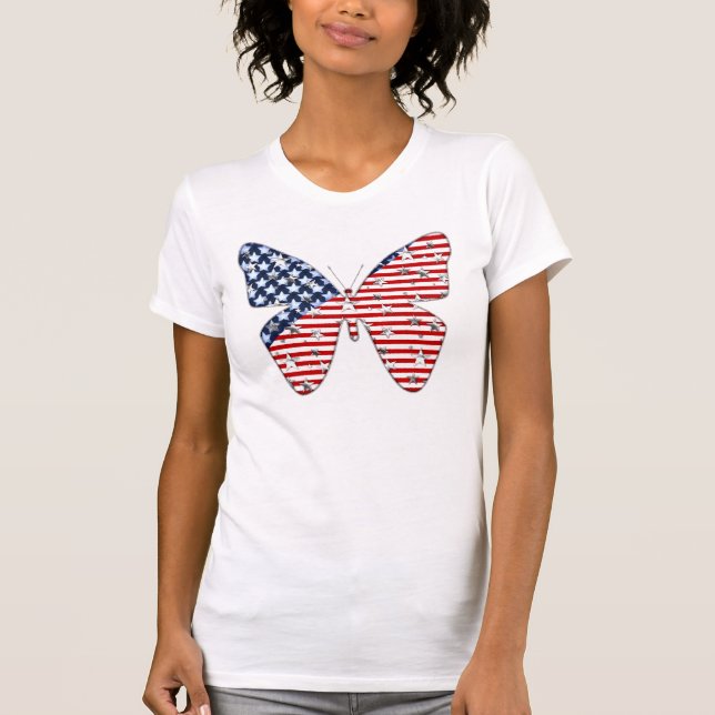 American Flag Butterfly T-Shirt (Vorderseite)