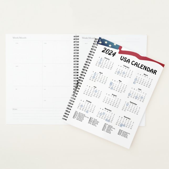 American Flag Calendar Planner 2024 Planer (Anzeige)