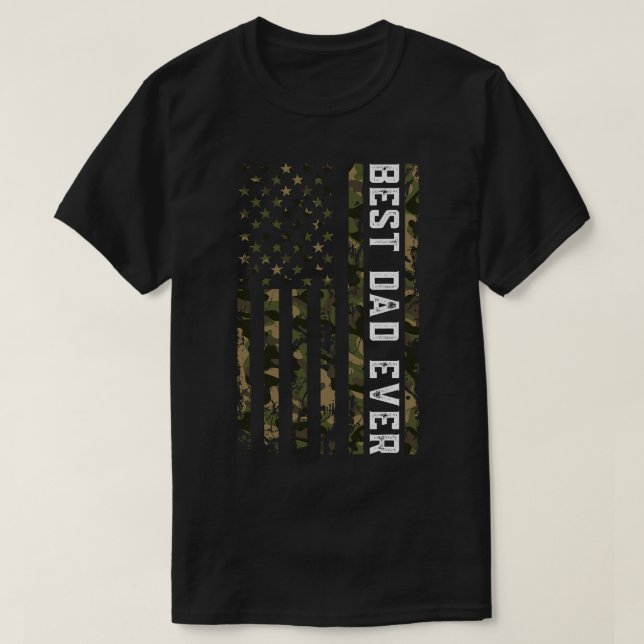 American Flag Camouflage Fathers Day Best Vater Pa T-Shirt (Design vorne)