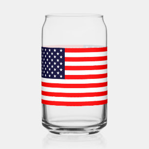 American Flag Can Glass Single oder Glass Set Dosenglas