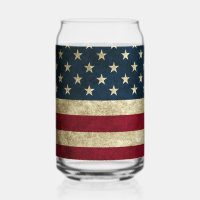 American Flag Can Glass Single oder Glass Set