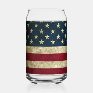 American Flag Can Glass Single oder Glass Set Dosenglas