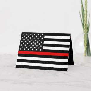 American Flag Card der dünnen Red Line Einladung