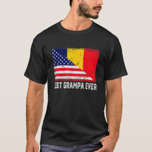 American Flag & Chad Flag Beste Grampia-Ever-Famil T-Shirt