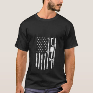 American Flag Chainsaw and Ax - Baum Cutting Tool T-Shirt