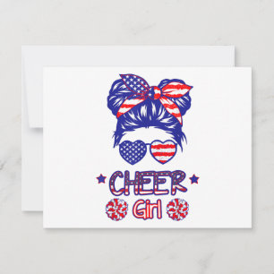 American Flag Cheer Girl 4. Juli USA Patriotic Ch