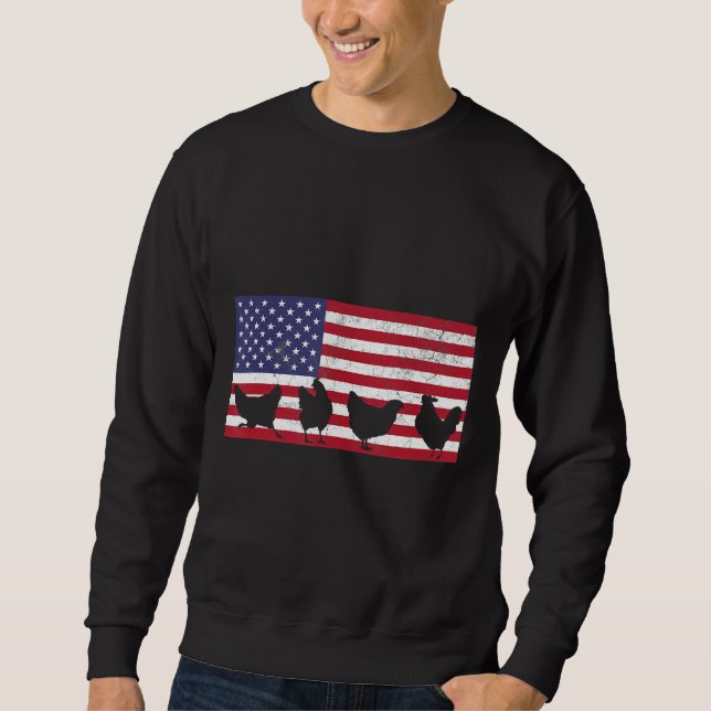 American Flag Chicken Lover Sweatshirt (Vorderseite)