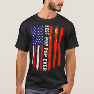 American Flag & China Flag Bester Pop Pop je Famil T-Shirt