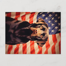 American Flag Chocolate Labrador Postkarte