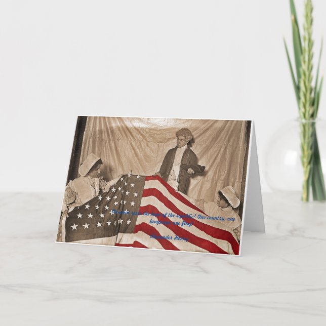 American Flag Circa 1890er Jahre Fotografie und Zi Karte (Vorderseite)