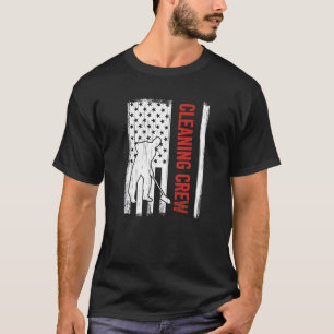 American Flag Cleaning Crew 4. Juli Custodian Cle T-Shirt