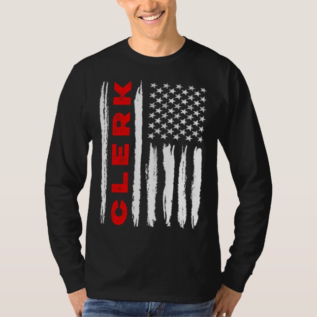 American Flag Clerk US USA Flag T-Shirt (Vorderseite)