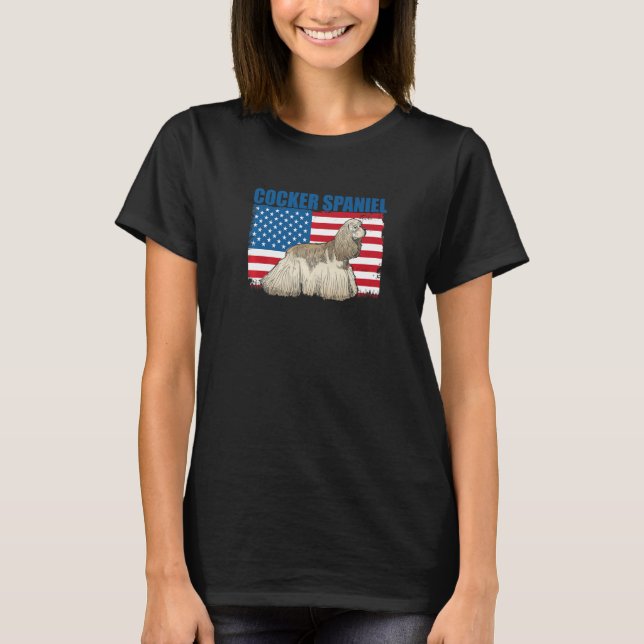 American Flag Cocker Spaniel   T-Shirt (Vorderseite)
