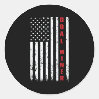 American Flag Cole Miner Runder Aufkleber