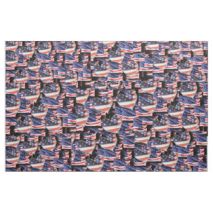American Flag Collage Stoff