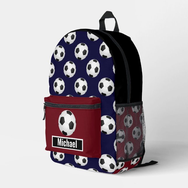 American Flag Colors Soccer Boys Backpack Bedruckter Rucksack (Rückseitige Ecke Rechts)