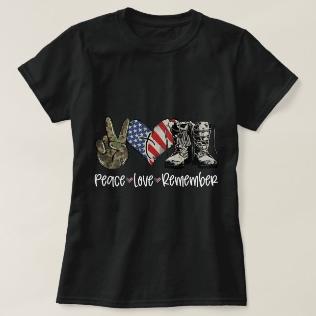 American Flag Combat Boost Peace Liebe Vielen Dank T-Shirt (Design vorne)