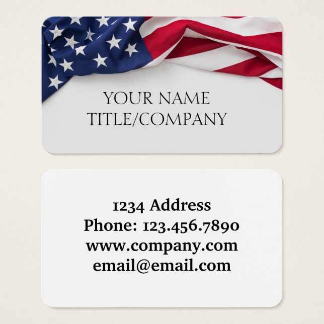 American Flag Company Name Profile Business Card (Vorne & Hinten)