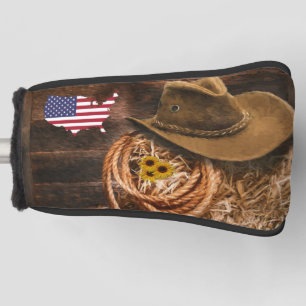 American Flag Cowboy Hat lasso Golf Headcover