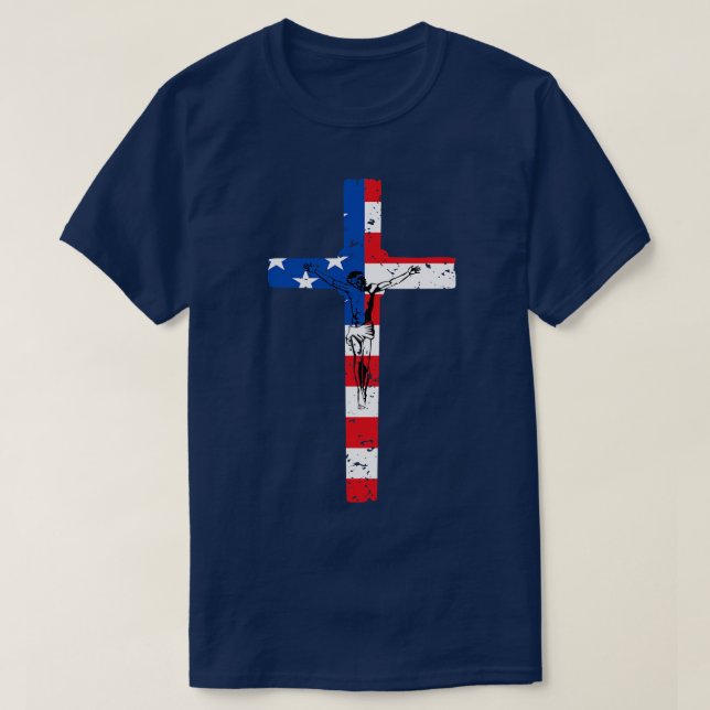 American Flag Cross Tshirt (Design vorne)