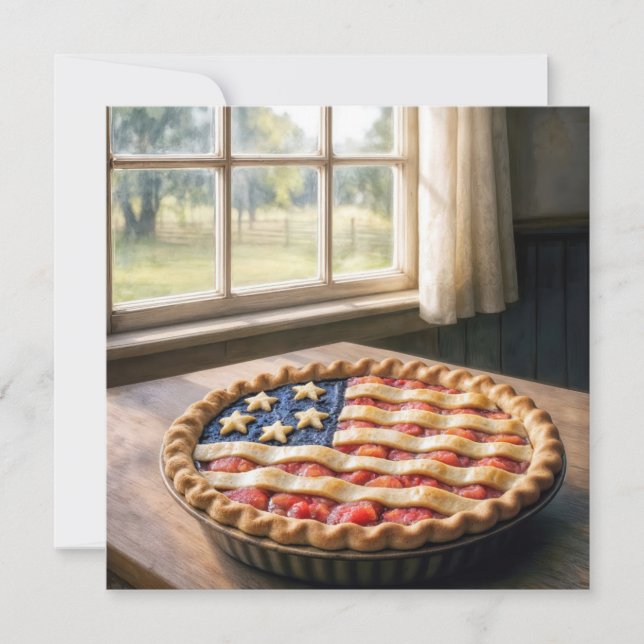 American Flag Crust On Homemade Pie Einladung (Vorderseite)