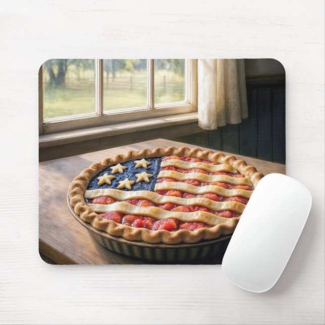 American Flag Crust On Homemade Pie Mousepad (Mit Mouse)