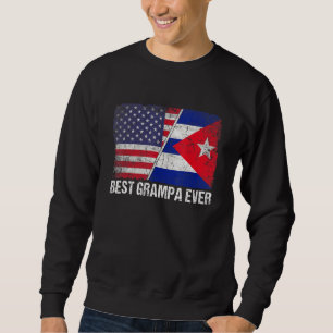 American Flag & Cuba Flag Beste Grampa-Familie Sweatshirt