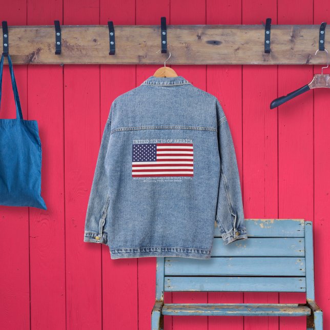 American Flag Custom Denim Jacket Jeansjacke (Von Creator hochgeladen)