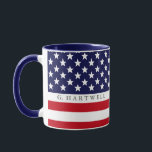American Flag Custom Tasse<br><div class="desc">Eine einzigartige US-amerikanische Flaggen-individuelle Name-Tasse.</div>