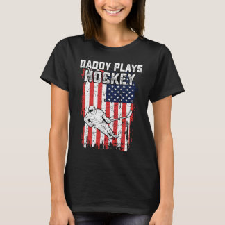 American Flag Daddy Hockey USA Patriotic 4th Of Ju T-Shirt