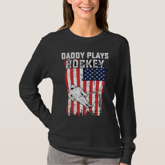 American Flag Daddy Hockey USA Patriotic 4th Of Ju T-Shirt