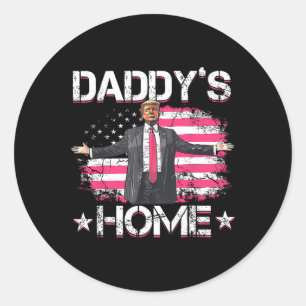 American Flag Daddy's Zuhause Trump 2024 Patriotic Runder Aufkleber