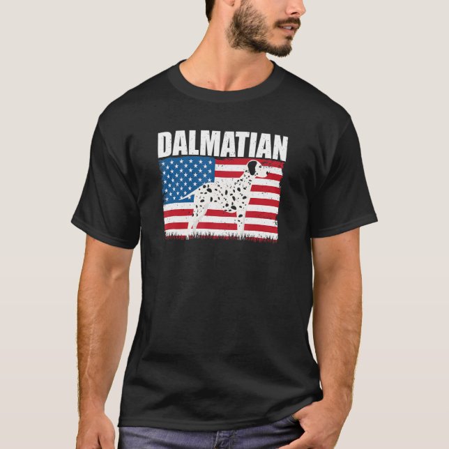 American Flag Dalmatiner T-Shirt (Vorderseite)